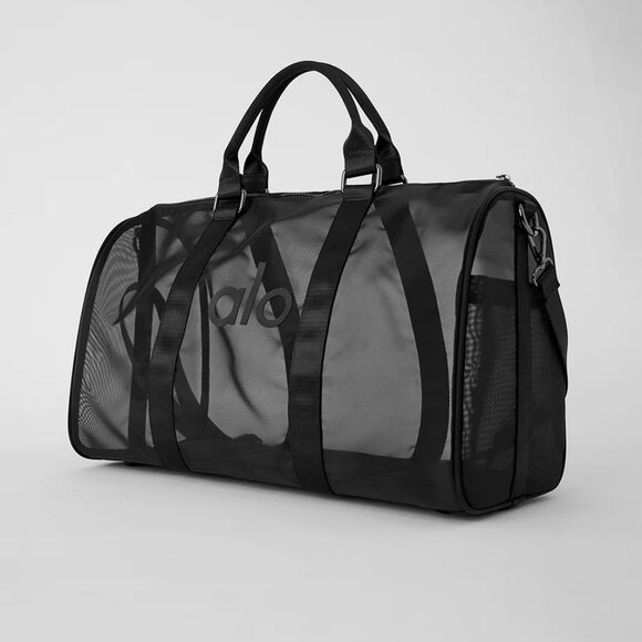 Alo Yoga Large Mesh Duffle Bag – Black Gym Travel Shoulder Tote